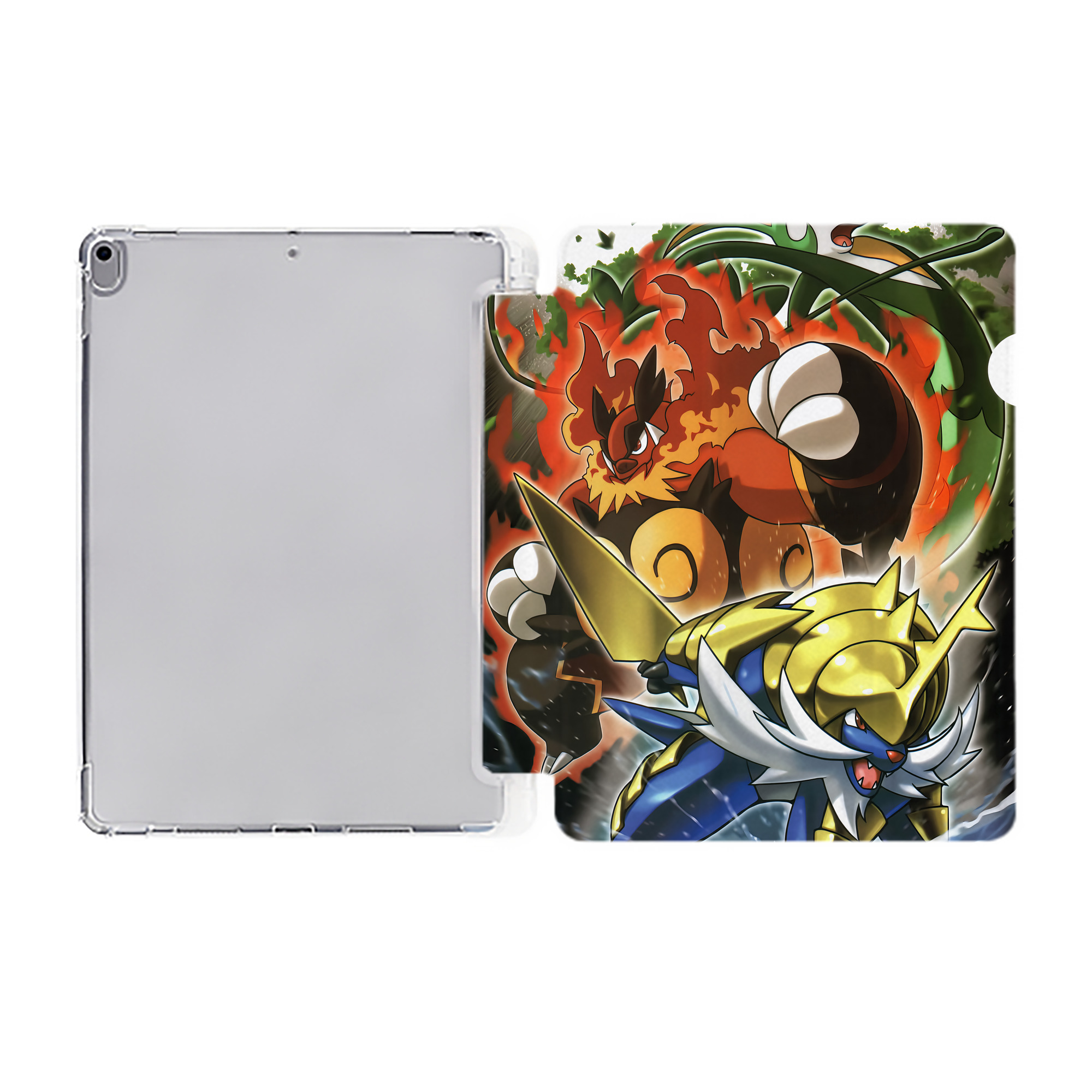 （画像用） ポケットモンスター Pokémon IPad ケース ペン収納付き 三つ折りスタンド PUレザー×シリコン 対応機種9.5/10.5/10.9インチ